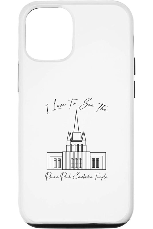 Phnom Penh Cambodia Temple Apple iPhone Cases - Calligraphy Style (English) US