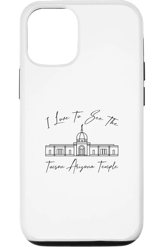 Tucson Arizona Temple Apple iPhone Cases - Calligraphy Style (English) US