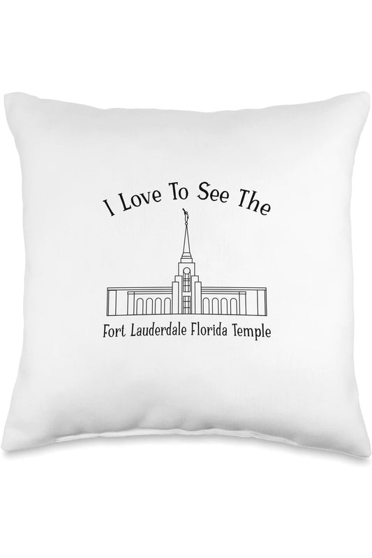 Ft Lauderdale Florida Temple Throw Pillows - Happy Style (English) US