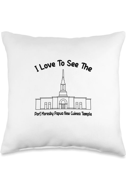 Port Moresby Papua New Guinea Temple Throw Pillows - Primary Style (English) US