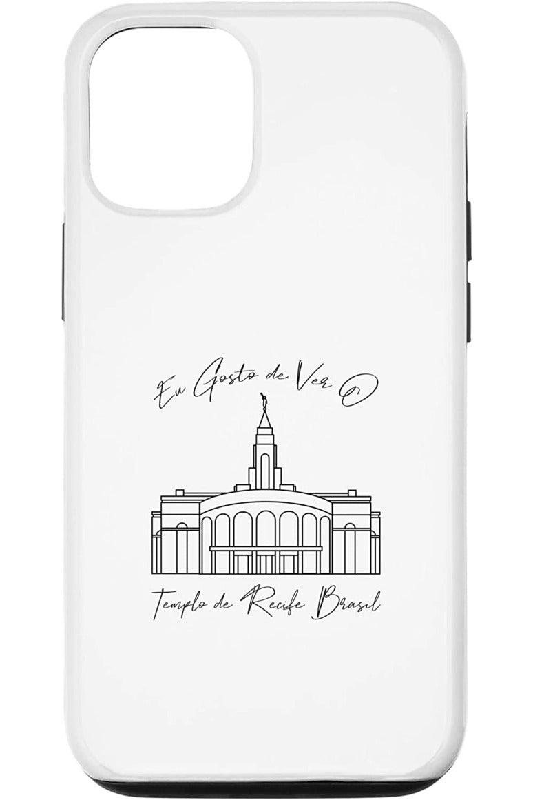 Recife Brazil Temple Apple iPhone Cases - Calligraphy Style (Portuguese) US