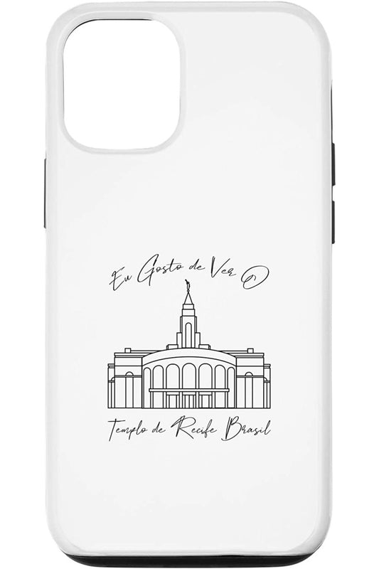 Recife Brazil Temple Apple iPhone Cases - Calligraphy Style (Portuguese) US