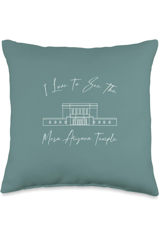 Mesa Arizona Temple Throw Pillows - Calligraphy Style (English) US