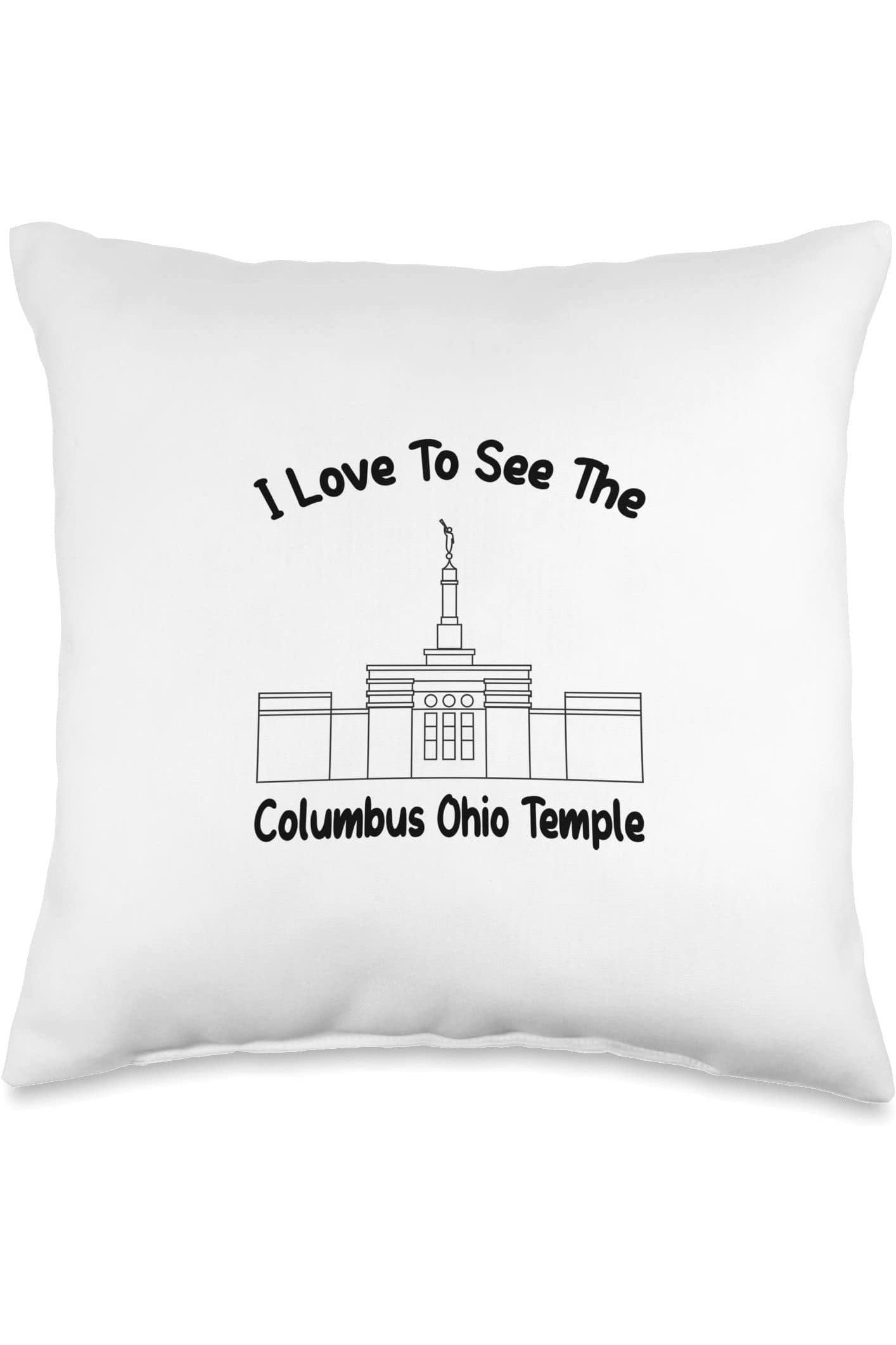Columbus Ohio Temple Throw Pillows - Primary Style (English) US