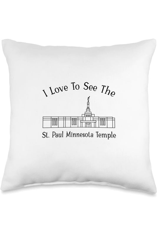 St Paul Minnesota Temple Throw Pillows - Happy Style (English) US