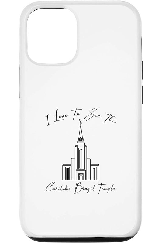 Curitiba Brazil Temple Apple iPhone Cases - Calligraphy Style (English) US