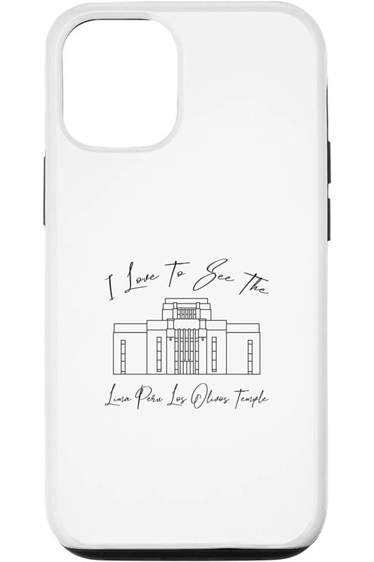 Lima Peru Los Olivos Temple Apple iPhone Cases - Calligraphy Style (English) US