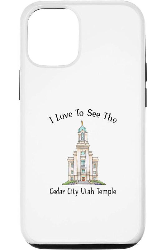 Cedar City Utah Temple Apple iPhone Cases - Happy Style (English) US