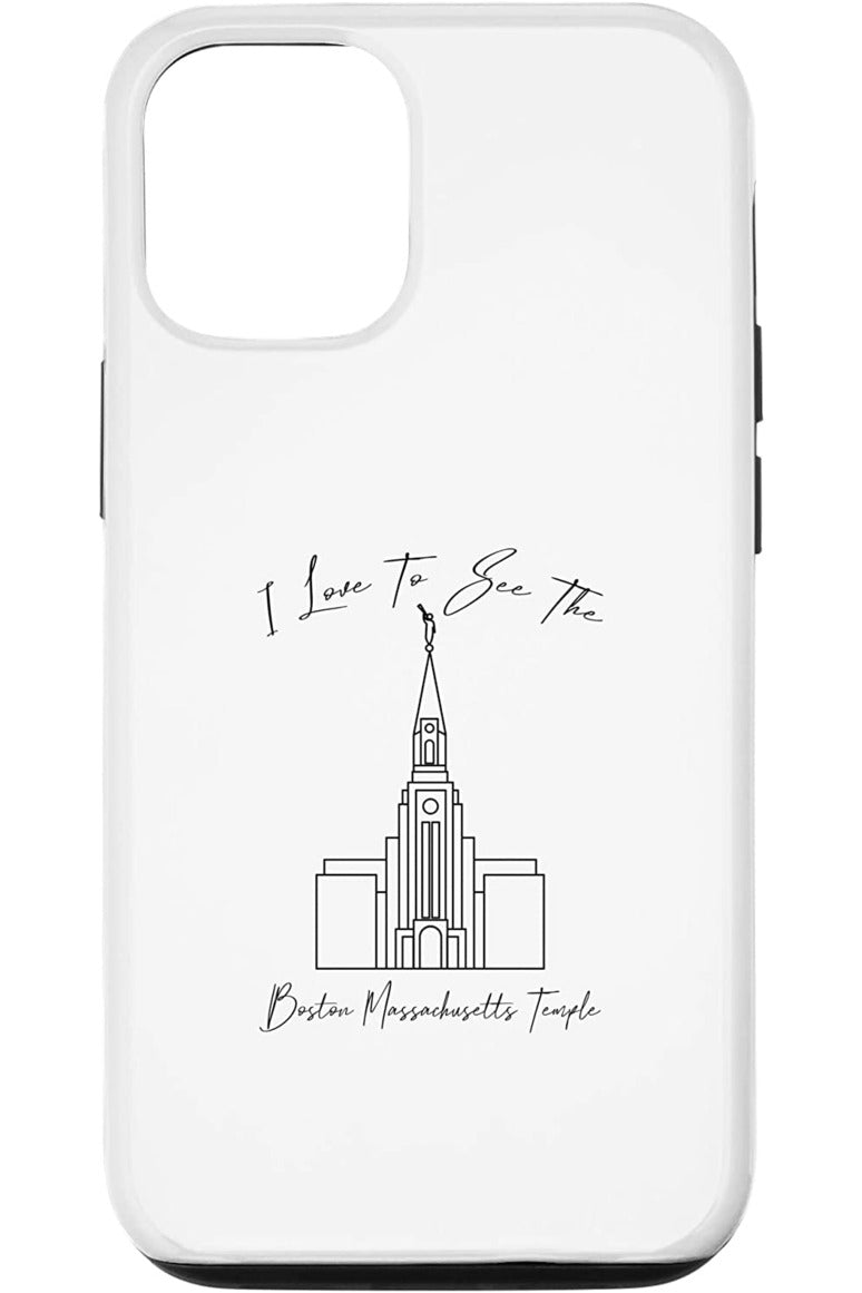 Boston Massachusetts Temple Apple iPhone Cases - Calligraphy Style (English) US
