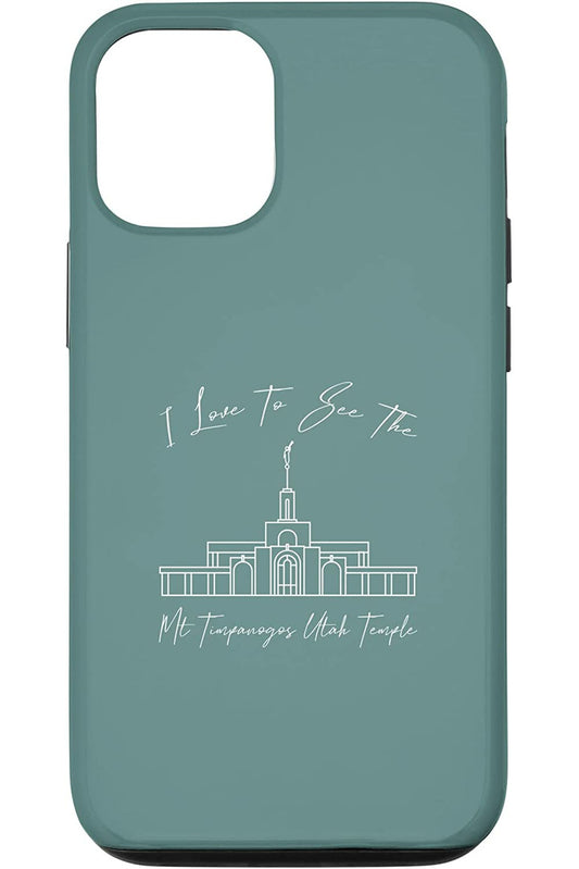 Mt Timpanogos Utah Temple Apple iPhone Cases - Calligraphy Style (English) US