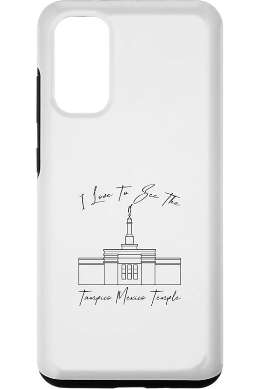 Tampico Mexico Temple Samsung Phone Cases - Calligraphy Style (English) US