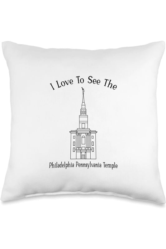Philadelphia Pennsylvania Temple Throw Pillows - Happy Style (English) US