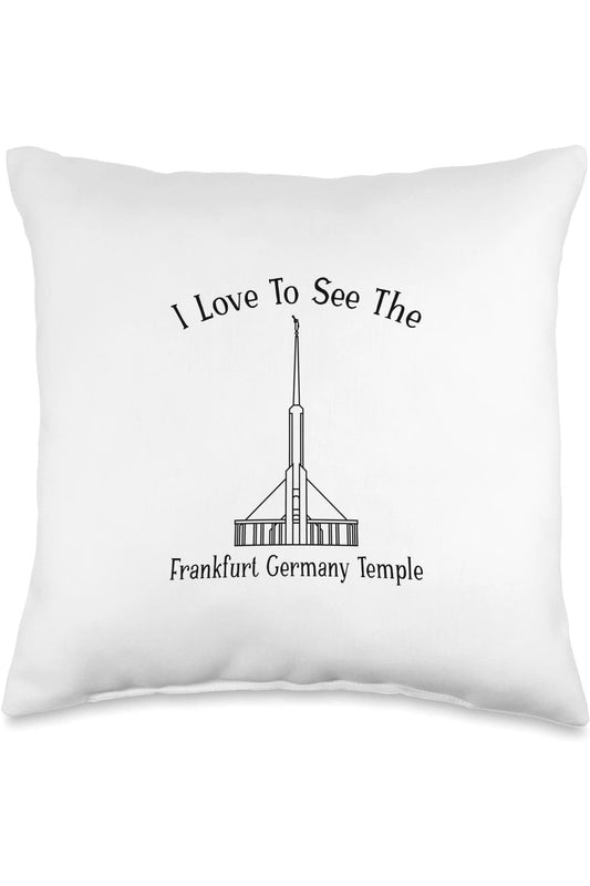 Frankfurt Germany Temple Throw Pillows - Happy Style (German) US