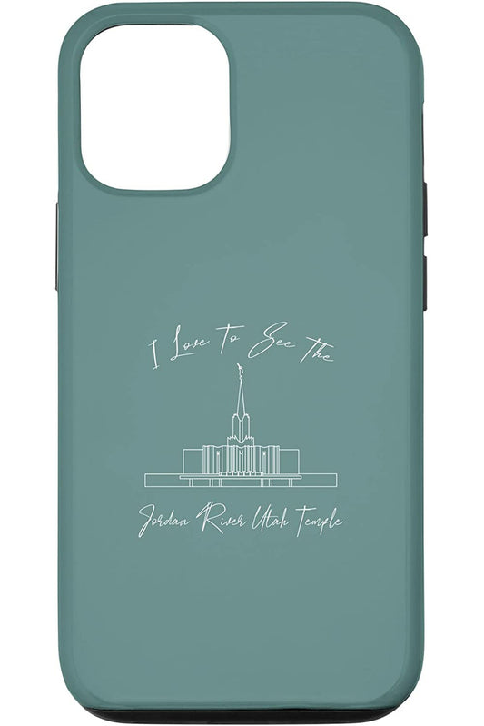 Jordan River Utah Temple Apple iPhone Cases - Calligraphy Style (English) US