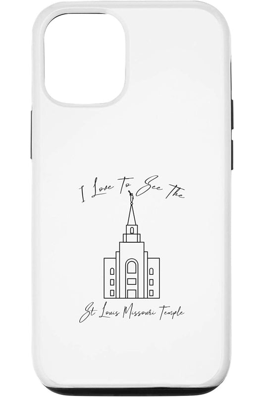 St Louis Missouri Temple Apple iPhone Cases - Calligraphy Style (English) US