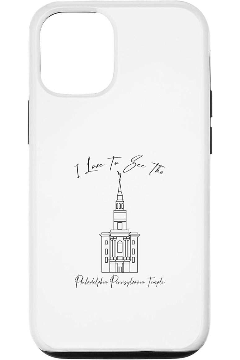 Philadelphia Pennsylvania Temple Apple iPhone Cases - Calligraphy Style (English) US