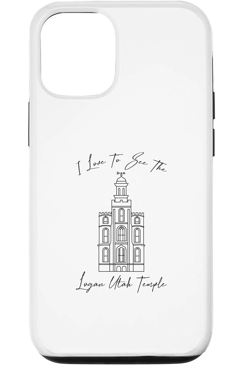 Logan Utah Temple Apple iPhone Cases - Calligraphy Style (English) US