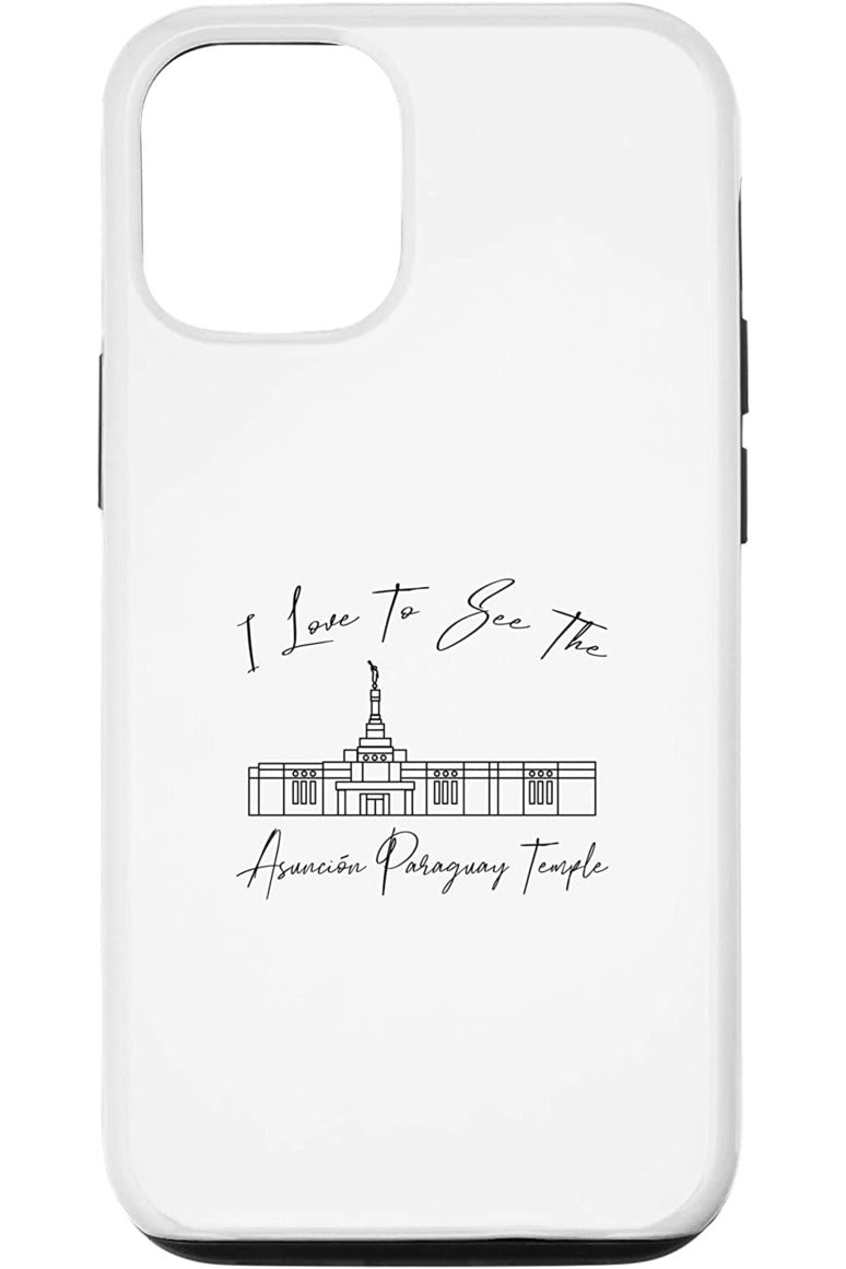 Asuncion Paraguay Temple Apple iPhone Cases - Calligraphy Style (English) US