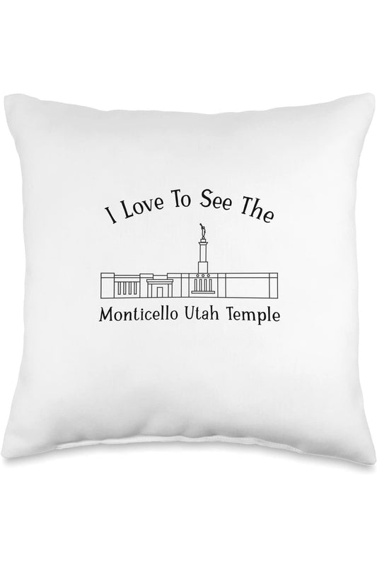 Monticello Utah Temple Throw Pillows - Happy Style (English) US