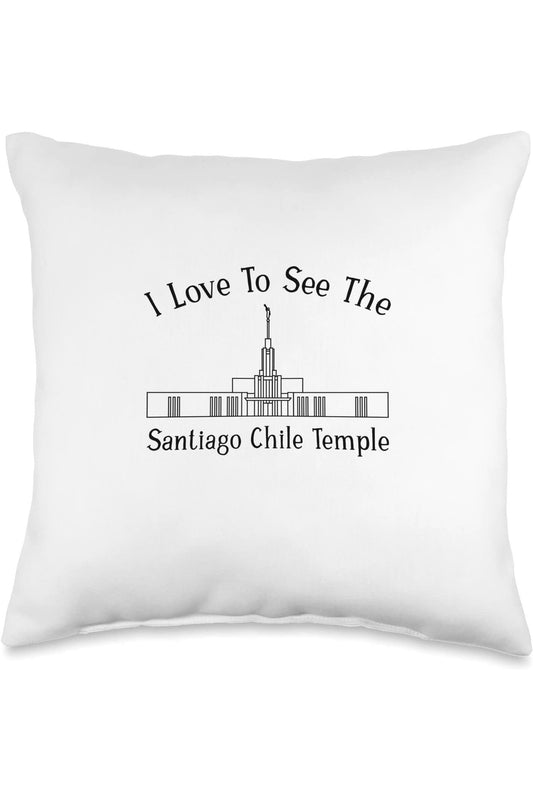 Santiago Chile Temple Throw Pillows - Happy Style (English) US
