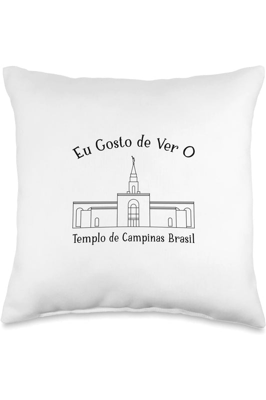Campinas Brazil Temple Throw Pillows - Happy Style (Portuguese) US