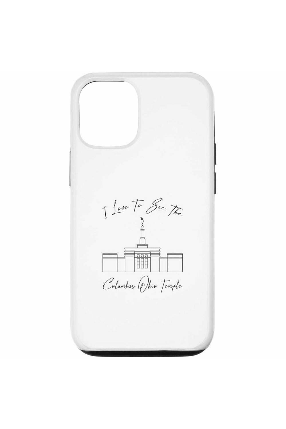 Columbus Ohio Temple Apple iPhone Cases - Calligraphy Style (English) US