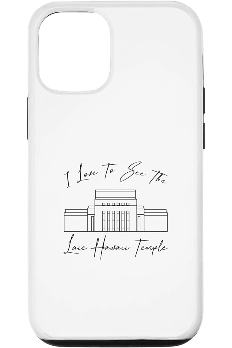 Laie Hawaii Temple Apple iPhone Cases - Calligraphy Style (English) US