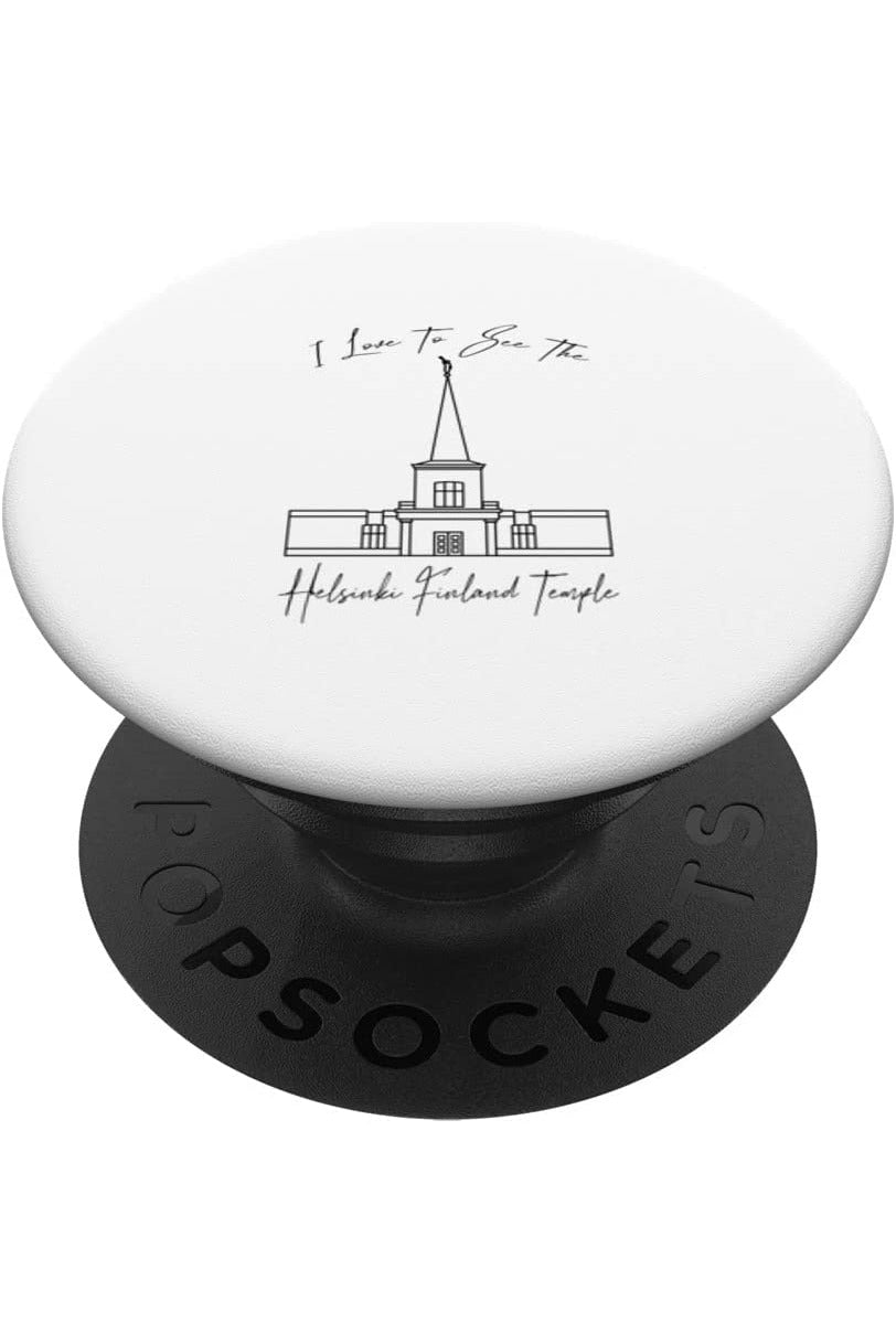 Helsinki Finland Temple, I love to see my temple, calligraph PopSocket