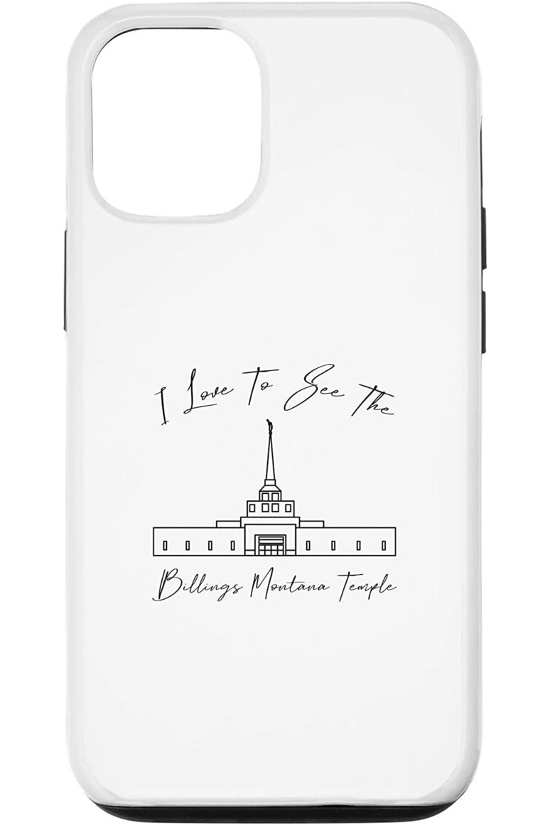 Billings Montana Temple Apple iPhone Cases - Calligraphy Style (English) US