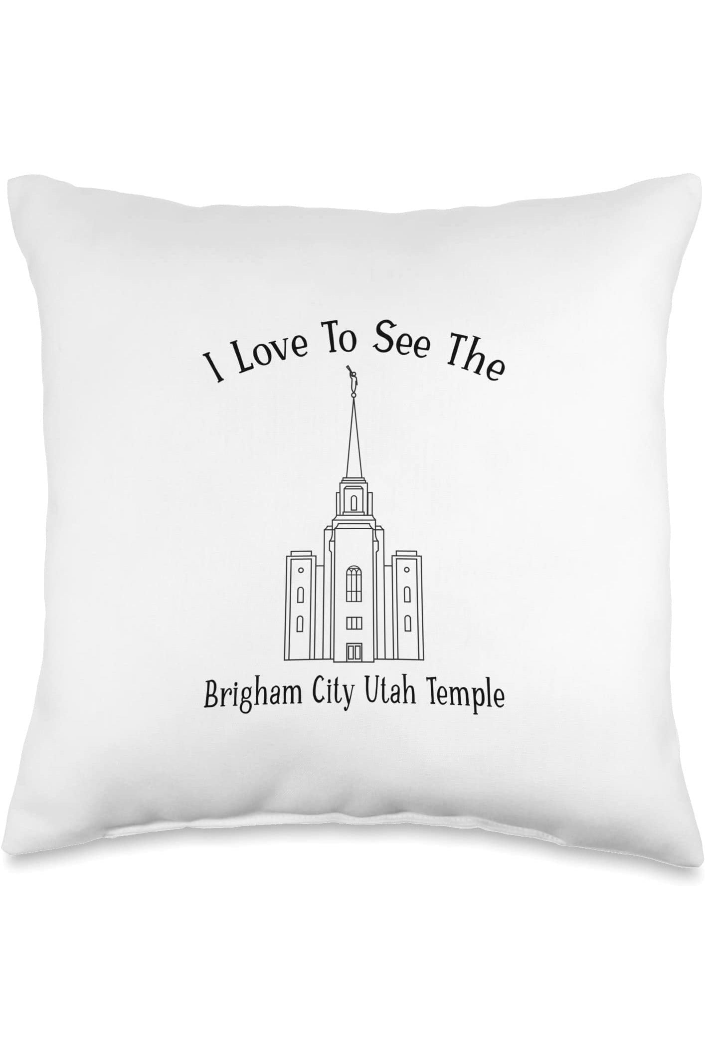 Brigham City Utah Temple Throw Pillows - Happy Style (English) US