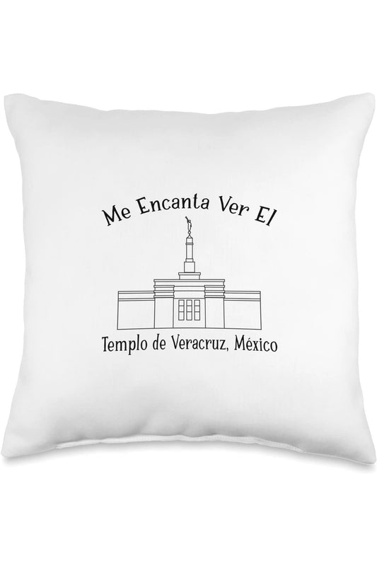 Veracruz Mexico Temple Throw Pillows - Happy Style (Spanish) US