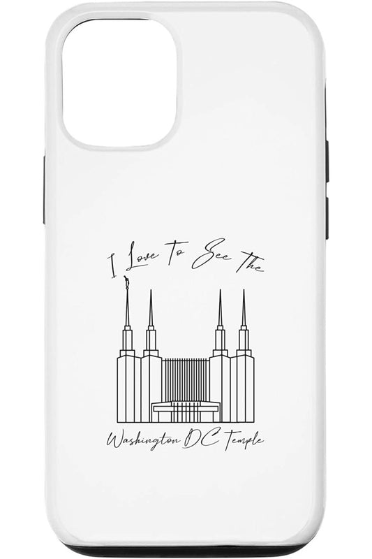 Washington DC Temple Apple iPhone Cases - Calligraphy Style (English) US
