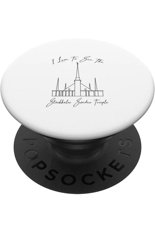 Stockholm Sweden Temple PopSockets Grip - Calligraphy Style (English) US