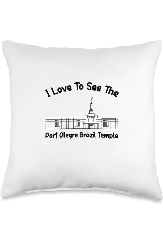 Porto Alegre Brazil Temple Throw Pillows - Primary Style (English) US