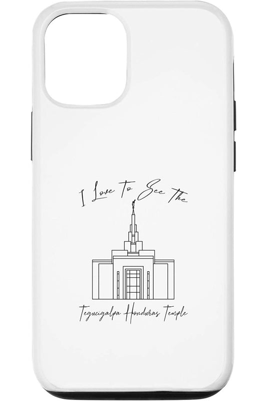 Tegucigalpa Honduras Temple Apple iPhone Cases - Calligraphy Style (English) US