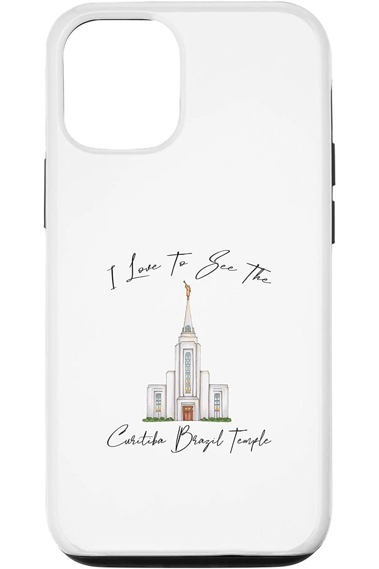Curitiba Brazil Temple Apple iPhone Cases - Calligraphy Style (English) US