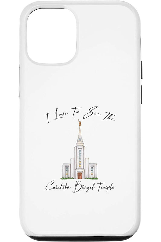 Curitiba Brazil Temple Apple iPhone Cases - Calligraphy Style (English) US