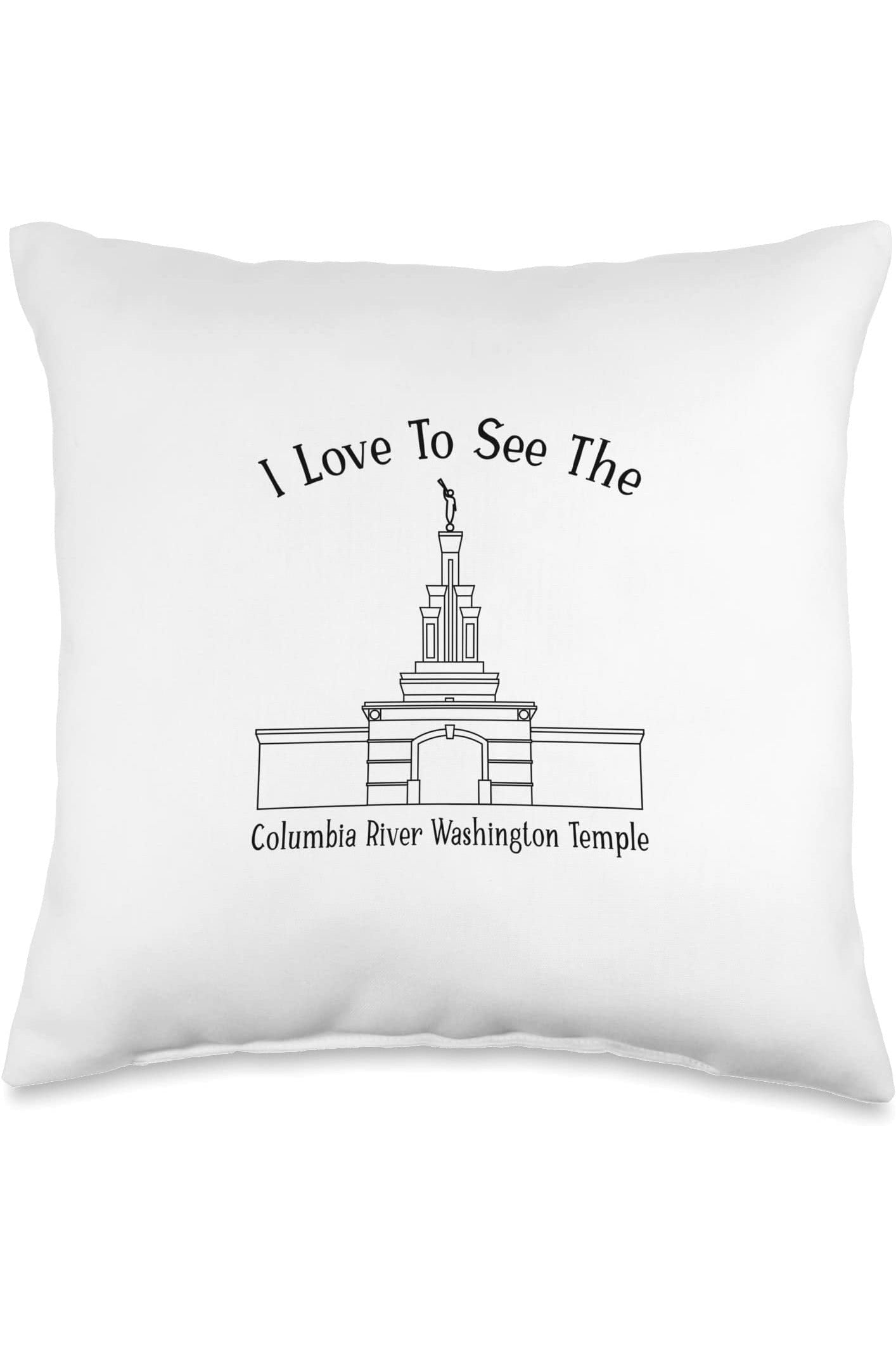 Columbia River Washington Temple Throw Pillows - Happy Style (English) US