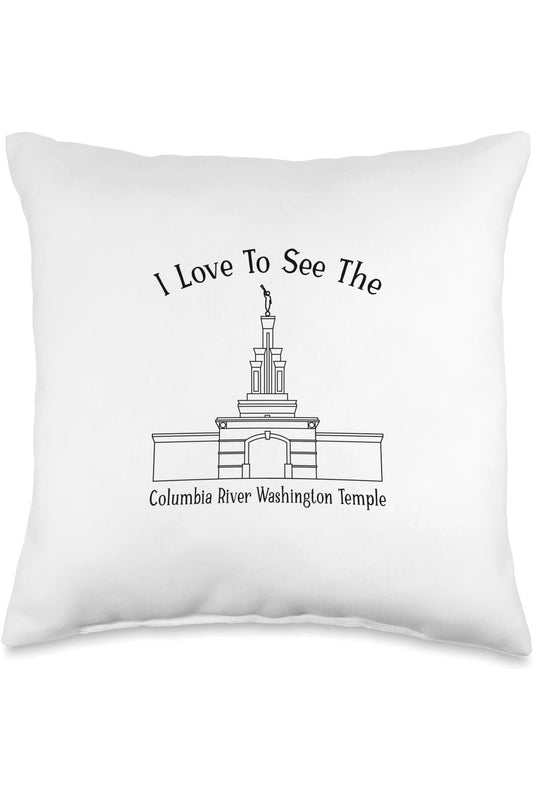 Columbia River Washington Temple Throw Pillows - Happy Style (English) US