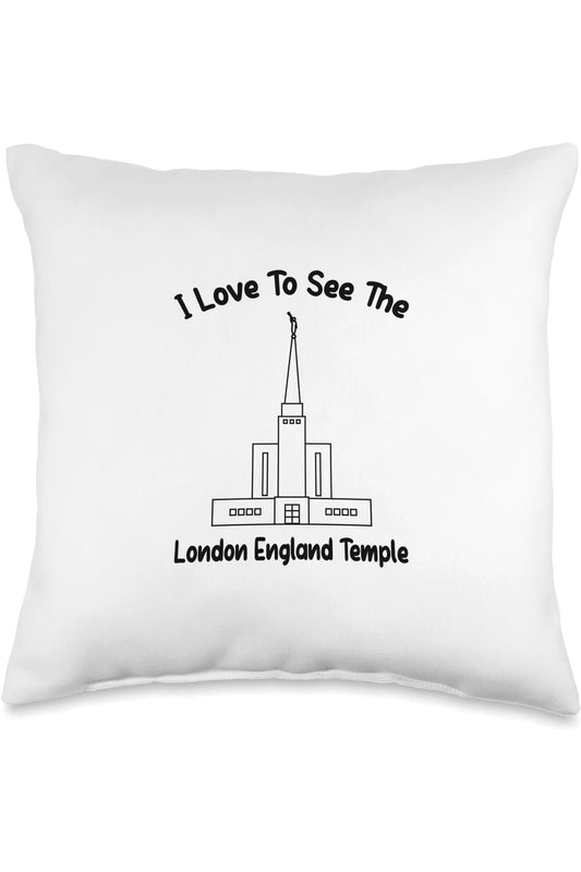 London England Temple Throw Pillows - Primary Style (English) US