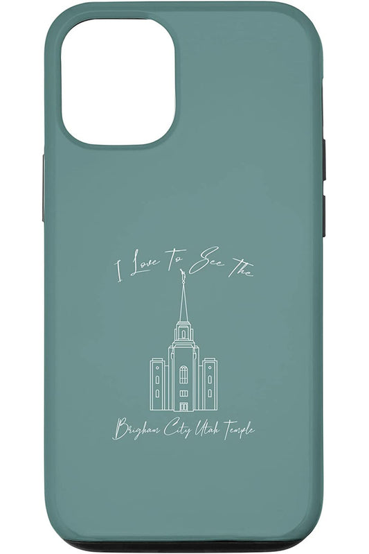 Brigham City Utah Temple Apple iPhone Cases - Calligraphy Style (English) US