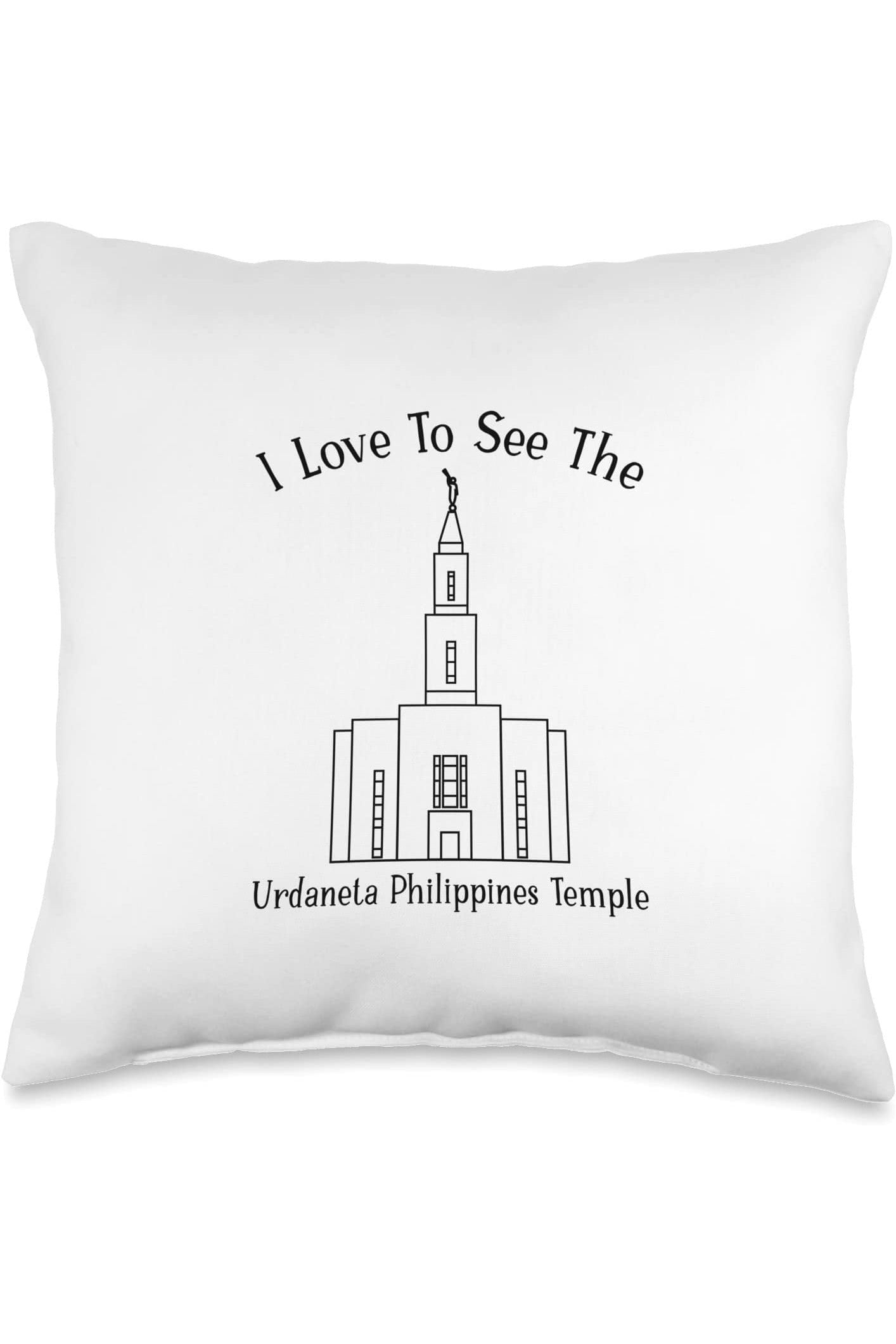 Urdaneta Philippines Temple Throw Pillows - Happy Style (English) US