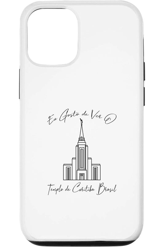 Curitiba Brazil Temple Apple iPhone Cases - Calligraphy Style (Portuguese) US