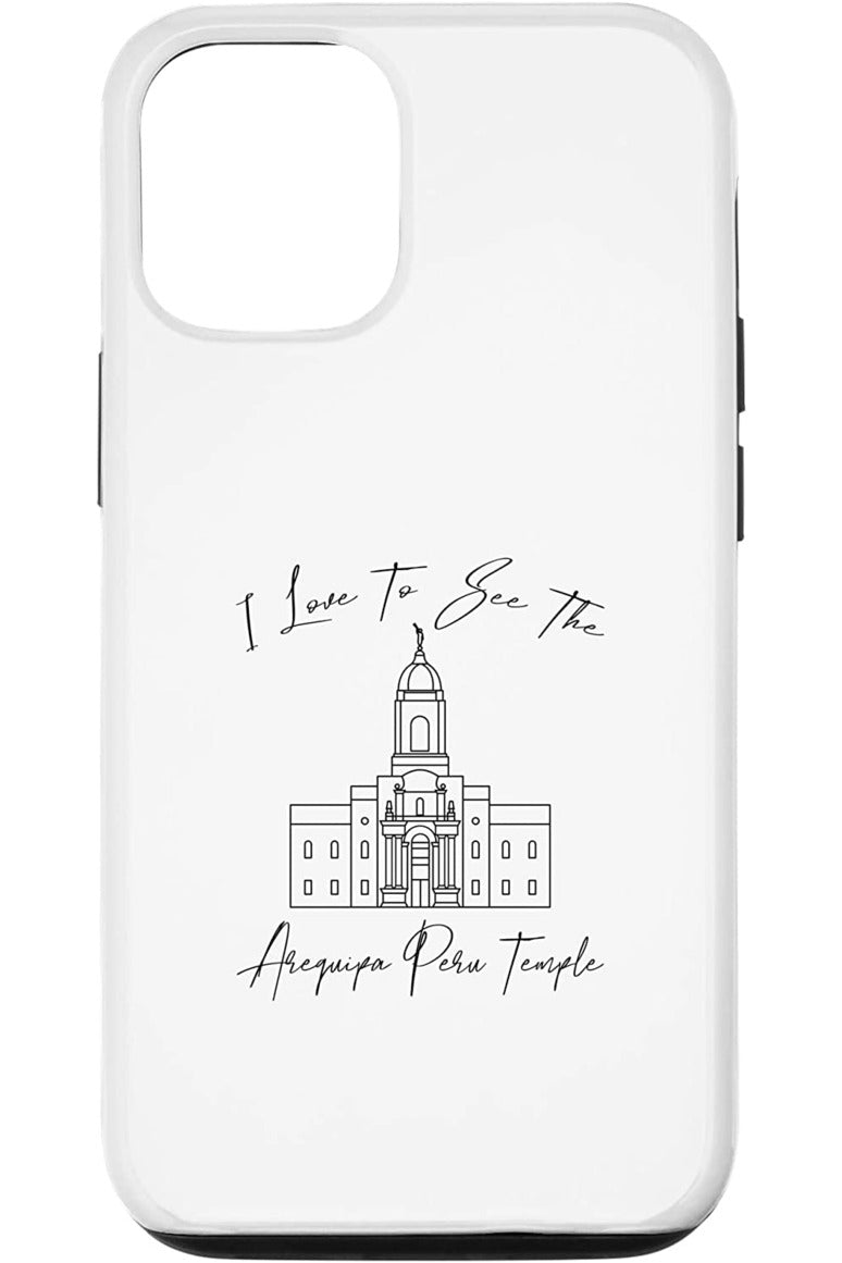 Arequipa Peru Temple Apple iPhone Cases - Calligraphy Style (English) US
