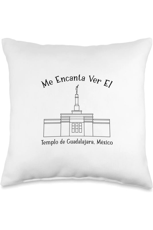 Guadalajara Mexico Temple Throw Pillows - Happy Style (Spanish) US