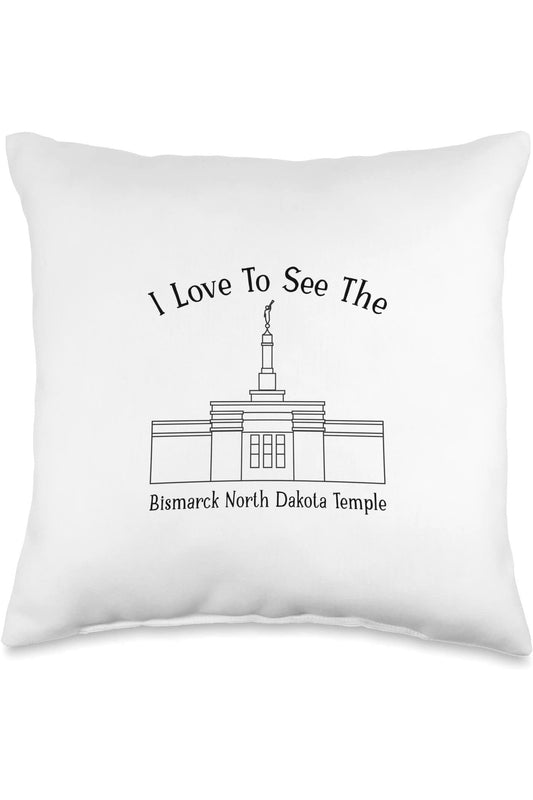 Bismarck North Dakota Temple Throw Pillows - Happy Style (English) US