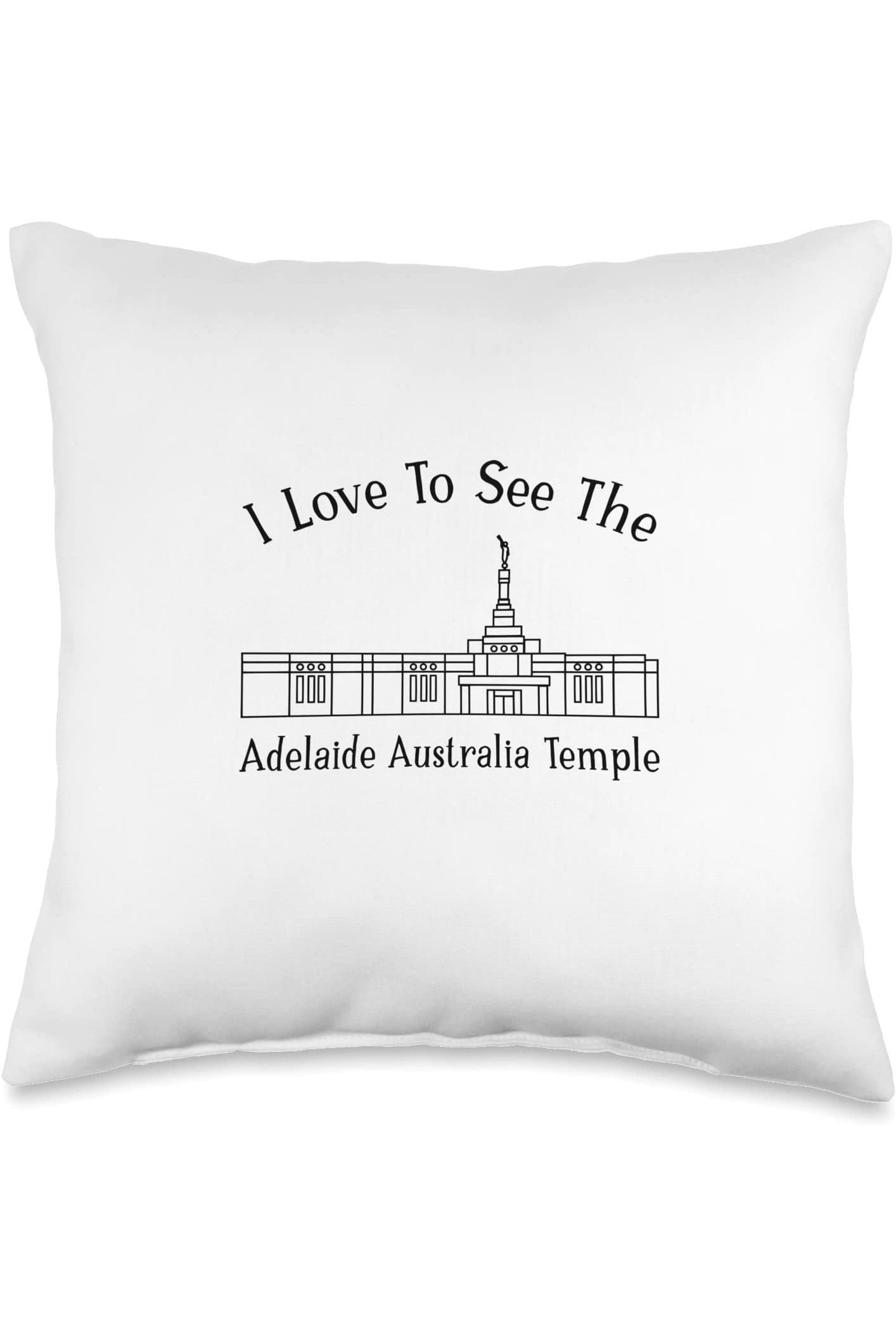Adelaide Australia Temple Throw Pillows - Happy Style (English) US