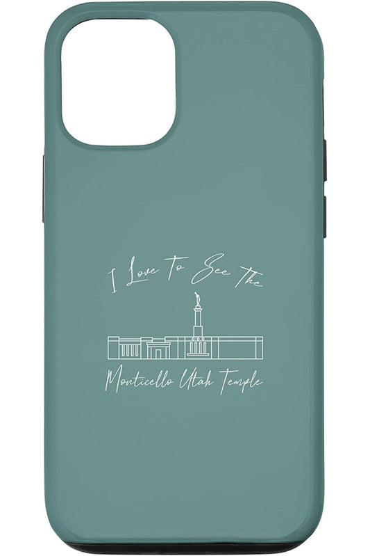 Monticello Utah Temple Apple iPhone Cases - Calligraphy Style (English) US