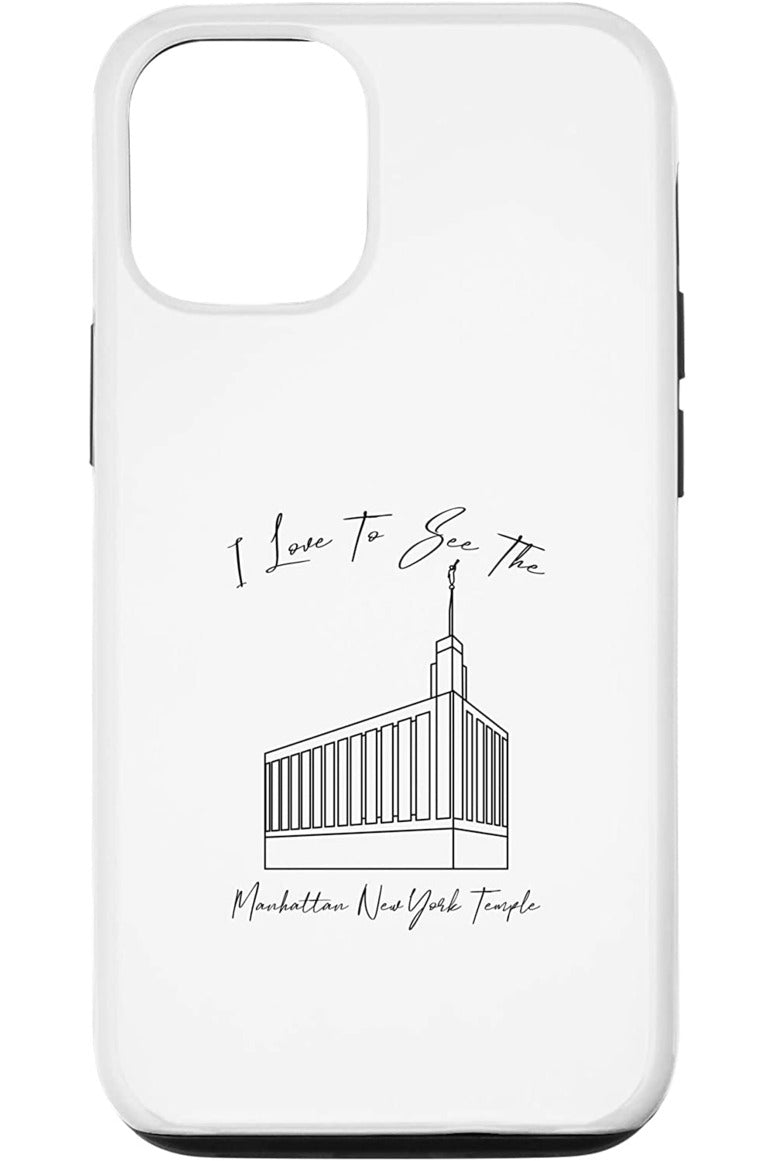 Manhattan New York Temple Apple iPhone Cases - Calligraphy Style (English) US