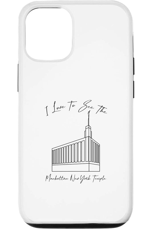 Manhattan New York Temple Apple iPhone Cases - Calligraphy Style (English) US